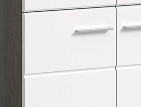 Predsieňová zostava Salsa (4-dielna), sivý dub/biela lesk