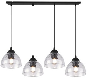 Závesné svietidlo Venice, 4x číre sklenené tienidlo