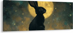 Obraz - Zajac s mesiacom (120x50 cm)