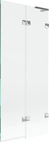 Mexen Lunar L, 2-krídlová vaňová zástena pravá 80 x 150 cm, číre sklo, chrómová, 897L-080-100-01-00-P