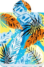 Plážové pončo SUMMER FRESH modro-žlté 80x145 cm