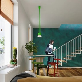 Luster na lanku DIEGO 5xE27/60W/230V zelená