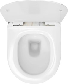Závesná WC misa so SoftClose sedadlom REA CARLOS SLIM RIMLESS, leštená žula