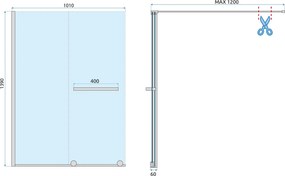 Posuvná vaňová zástena REA FABIAN 100 cm, zlatá/transparent