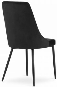 Jedálenský set 1+4, čierny stôl v dekore dub zlatý MADO 120x80cm a čierna zamatová jedálenská stolička IMOLA