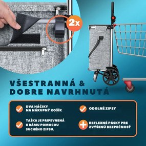 Nákupná taška na kolieskach EASY, 50l, šedá Monzana
