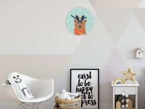 Detské nástenné hodiny Jelen 30 cm viacfarebné