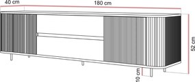 TV STOLÍK PORTOFINO GOLD BÉŽOVÝ 180 cm