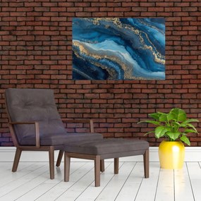 Obraz - Modrá mramorová abstrakcia (90x60 cm)