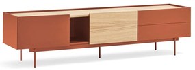TV stolík v dekore duba v tehlovo-prírodnej farbe 180x45 cm Otto – Teulat