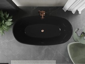 Mexen Eris, voľne stojaca vaňa 170 x 80 cm, čierna,  medený prepad, 53441708070-65