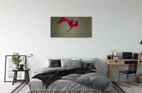 Obraz canvas Žena ružové motúz materiál 125x50 cm