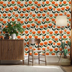 Fototapeta - Vzor s tulipánmi (147x102 cm)