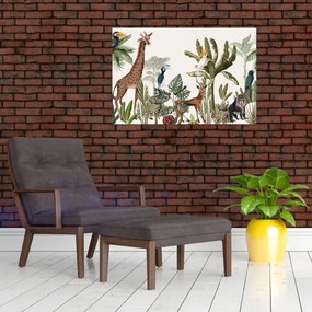 Obraz - Džungľa plná zvieratiek (90x60 cm)