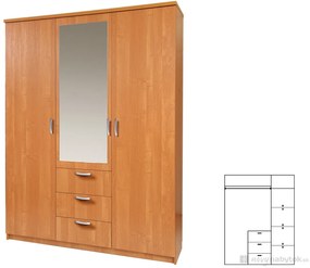Šatníková skriňa Pembury 150/40 (so zrkadlom). Vlastná spoľahlivá doprava až k Vám domov. 746579