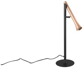 LED stolová lampa v čierno-zlatej farbe s kovovým tienidlom (výška 53 cm) Fiato – Trio