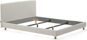Sivá čalúnená dvojlôžková posteľ bez roštu 160x200 cm Valma – Kave Home