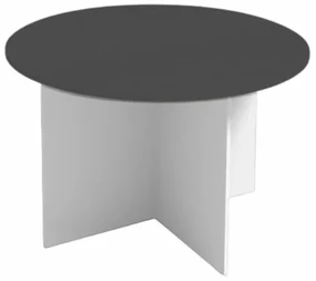 Rokovací stôl s guľatou doskou PRIMO WHITE, priemer 1200 mm, biela/grafitová