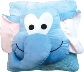AKCIA Detský vankúš CUDDLI FRIENDS 70x70 cm plyšový - viac farieb II. akosť Farba: Modrá