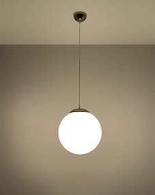 Závesné svietidlo Ugo, 1x biele sklenené tienidlo, (fi 30 cm), g
