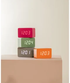 Karlsson 5983BP dizajnové LED hodiny s budíkom ružová, 10 cm