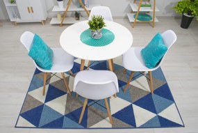Jedálenská zostava TODI 80cm okrúhly stolový set biely + 4 stoličky OSAKA biele