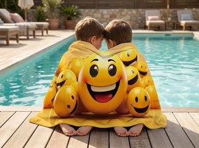 Rýchloschnúca XXL plážová osuška HAPPINO žltá 150 x 210 cm, 100% mikrovlákno