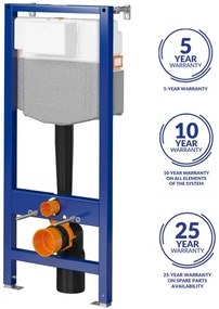 Cersanit Moduo, System50 MECH podomietkový rám + závesná wc misa Moduo Plus CleanOn + čierne tlačidlo MOVI II, S701-766