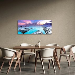 Obraz - Modrá lagúna na Islande (120x50 cm)