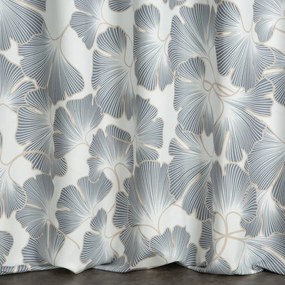 Biele elegantné závesy so vzorom listia Dĺžka: 250 cm