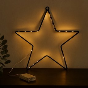 LED vianočná hviezda STARQUE 40 cm, čierna