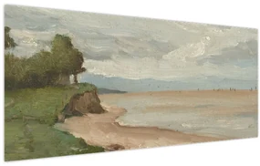 Obraz - Jean-Baptiste-Camille Corot, Beach Near Etretat, reprodukcia (120x50 cm)