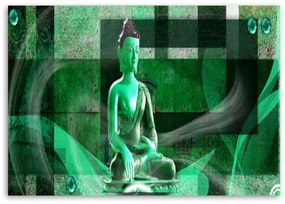Obraz na plátně Buddha Zen zelená - 90x60 cm