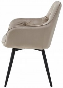 Otočné jedálenské kreslo JORK360 VELVET, béžové
