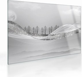 Sklenený obraz - Strieborná krajina (70x50 cm)