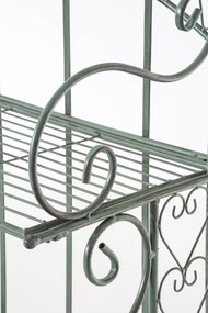 Kovová polica regál Anja - Zelená antik