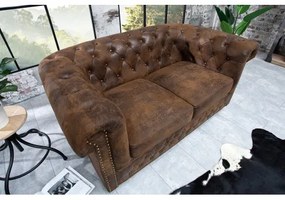 Sedacia súprava 17109 Chesterfield 2-sedenie Antik hnedá  - Komfort-nábytok