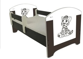 Raj posteli Detská posteľ "Hnedý tiger" Oskar biela