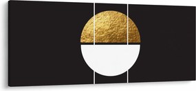 Obraz - Abstrakcia zlatá a čierna N⁰1 (120x50 cm)