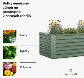 Blumfeldt High Grow Straight, vyvýšený záhon, 180 x 60 x 90 cm, z vlnitého oceľového plechu, jednoduchá montáž, odolný voči hrdzi a mrazu