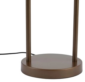 Stolná lampa Hotel Chic tmavý bronz s jantárovým sklom - Stavelot