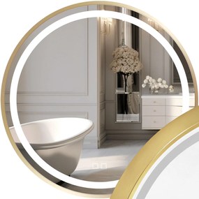 Tutumi Tutumi, okrúhle LED zrkadlo 90cm so zlatým rámom, MMJ GOLD 90cm, zlatá matná, HOM-02504