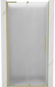 Mexen Velar L, posuvné sprchové dvere do otvoru 110 cm, 8mm sklo námraza, zlatá matná, 871-110-003-31-55