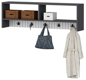 Nástenný vešiak Sarandon Anthracite White