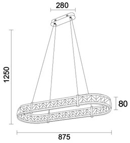 LED stmievateľný závesný luster na lanku ENRIQUE LED/50W/230V 3000-6000K + diaľkové ovládanie