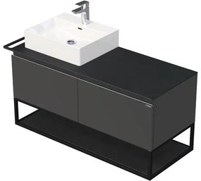 Kúpeľňová skrinka s umývadlom Intedoor Landau Metal 120 cm antracitová