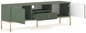 TV stolík Maggiore 154,5 cm zelená/zlatá