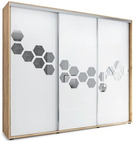 Skriňa Wanda A23 Craft zlatý/Biely