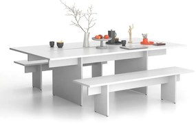 Stôl jednací SOLID + 2x prísed, 2400 x 1250 x 743 mm, biela