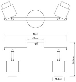Globo 54031-2 - Bodové svietidlo JORNA 2xE27/40W/230V